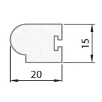 Exiwood T Slot Staff Bead 20mm x 15mm x 3m - White (Pack 10)