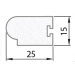 Exiwood T Slot Staff Bead 25mm x 15mm x 3m - White (Pack 10)