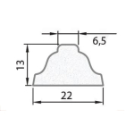 Exiwood Ovolo Georgian Bar 22mm x 13mm x 6.5mm x 3m - White (Pack 10)