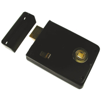 Union Bath Rim Lock 4inch x 3inch - Black