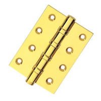 4inch Solid Brass Ball Bearing Butt Hinge (Pair) - Polished Brass