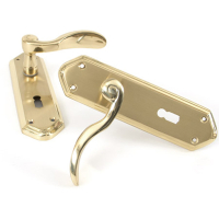 Contract Range Ventworth Lever Lock Handle Set - Satin/Polished Brass