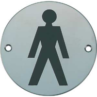 Mens Toilet Sign - Satin Stainless Steel