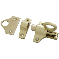 Fanlight Catch with 2 Keeps - Polished Brass