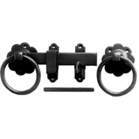 6inch Plain Ring Gate Latch - Black