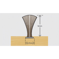 Exitex Slide Pile with fin 6.7mm x 12mm - 200M Roll - Grey