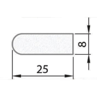 Exiwood Solid Parting Bead 25mm x 8mm x 3m - White (Pack 10)