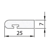 Exiwood T Slot Parting Bead 25mm x 7mm x 3m - White (Pack 10)