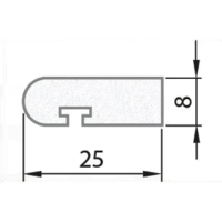 Exiwood T Slot Parting Bead 25mm x 8mm x 3m - White (Pack 10)