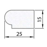 Exiwood Solid Staff Bead 25mm x 15mm x 3m - White (Pack 10)