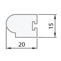 Exiwood T Slot Staff Bead 20mm x 15mm x 3m - White (Pack 10)
