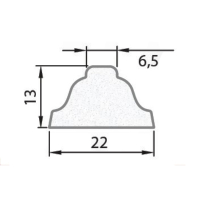 Exiwood Ovolo Georgian Bar 22mm x 13mm x 6.5mm x 3m - White (Pack 10)
