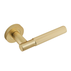 Insignia Linear Knurled Lever Handles on Rose (Set)