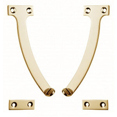 6Inch Quadrant Stay - Polished Brass