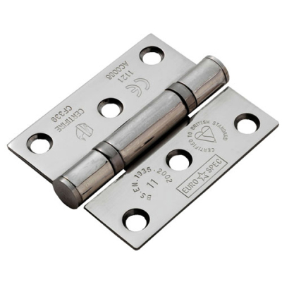 3Inch Fire Rated Ball Bearing Butt Hinge (Pair) - SSS