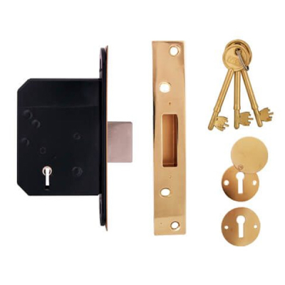 TSS British Standard 5 Lever Deadlock 3Inch KD - Brass