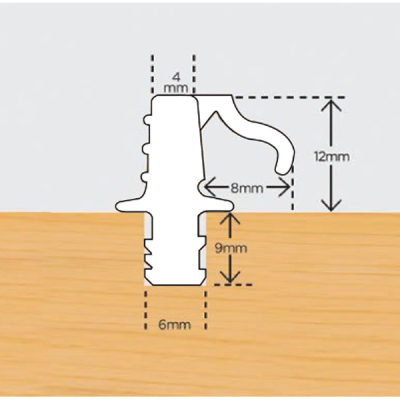 Weather Bar with 8mm Extended Flap 2.4m - White