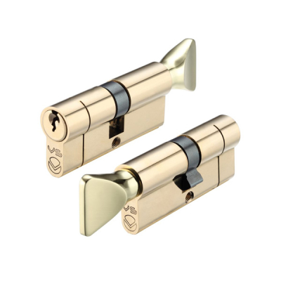 45/55 Euro Cylinder / Thumbturn KA - Polished Brass