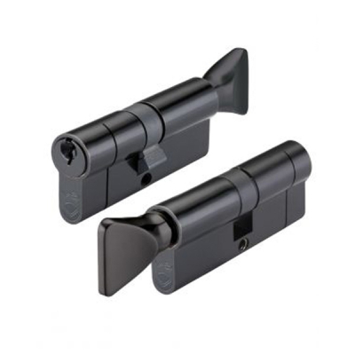 50/50 Euro Cylinder / Thumbturn Key to Differ - Black