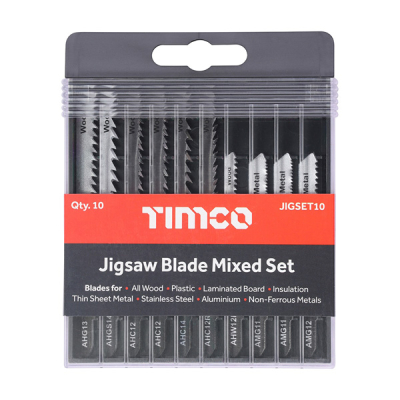 16 Piece Mixed Jigsaw Blades Set For Wood, Plastic & Metal
