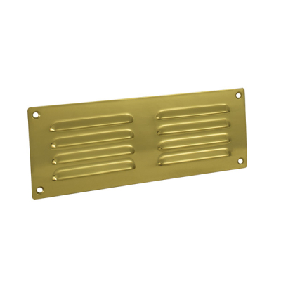 Hooded Louvre Vent - Polished Brass