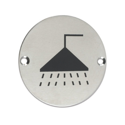 Showers Sign 76mm - Satin Stainless Steel
