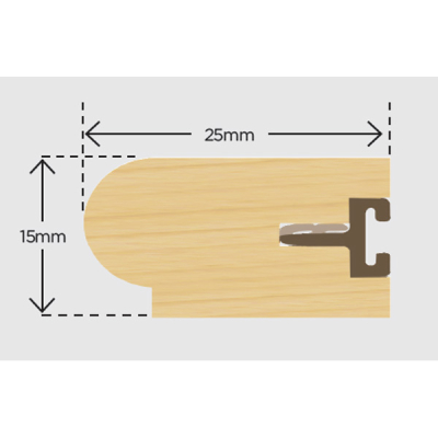 Exitex 25mm x 15mm Timber Staff Bead and Carrier 3m - Primed (Pack 10)