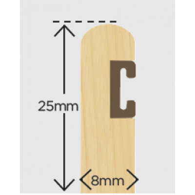 Exitex 25mm x 8mm Timber Parting Bead + Carrier Primed 3m (Pack 10)