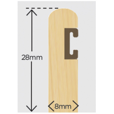 Exitex 28mm x 8mm Timber Parting Bead + Carrier Primed 3m (Pack 10)