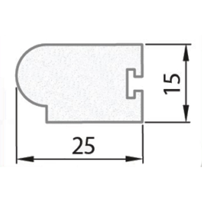 Exiwood T Slot Staff Bead 25mm x 15mm x 3m - White (Pack 10)